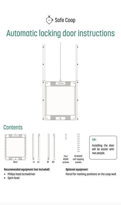 Safe Coop® automatic locking door instructions